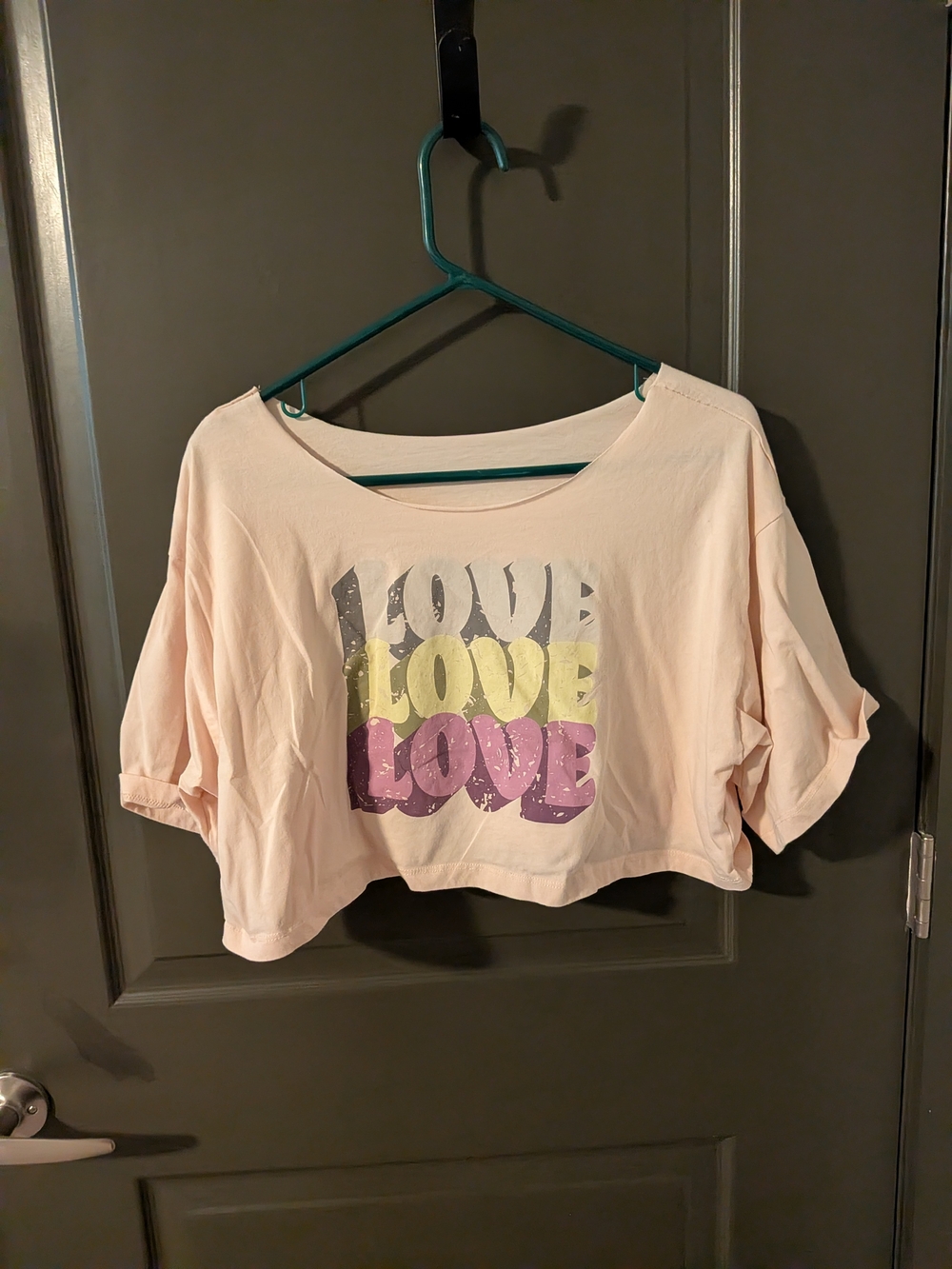 Cropped Pink 'LOVE' Graphic Tee